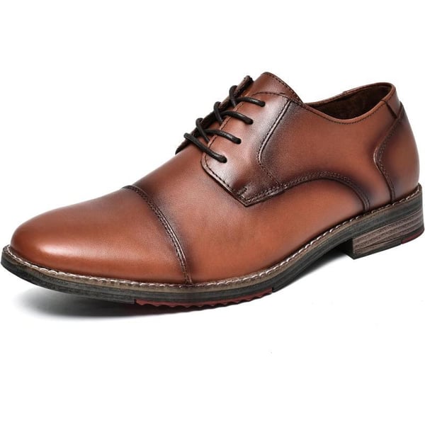 Mens Oxford Dress Shoes Classic Fashion Genuine Leather Business Work Shoe for MenBrown316