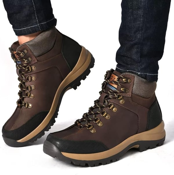 Mens Oil Full Grain Leather Boots Lightweight amp NonSlip Mid Ankle Boot for Outdoor Allmatch Fashion StyleCoffee716