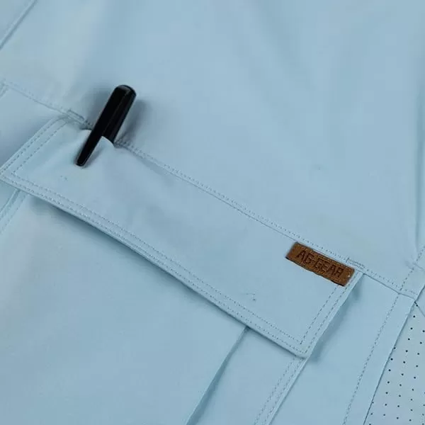 Men's Long Sleeve Hay Baler Button Down Shirt, Breathable Performance Work Shirt for Farmers and Ranchers with UPF30
