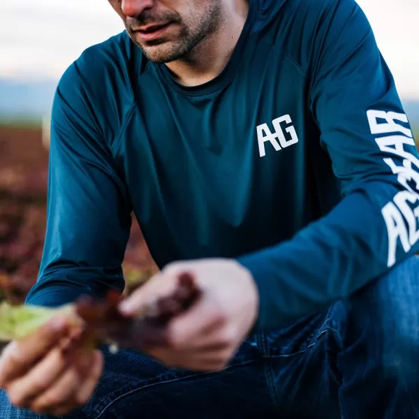 Men’s Performance Long Sleeve Shirt, Men’s Agricultural Workwear Breathable Shirt with UPF30 Sun Protection