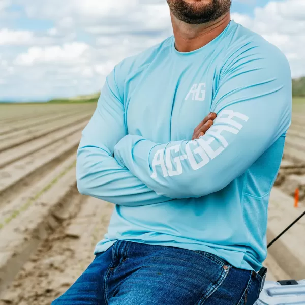 Men’s Performance Long Sleeve Shirt, Men’s Agricultural Workwear Breathable Shirt with UPF30 Sun Protection
