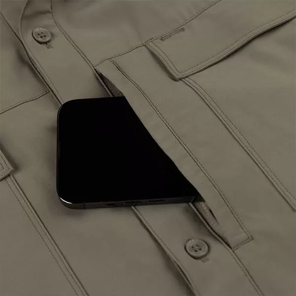 Men's Short Sleeve Hay Baler Button Down Shirt, Breathable Performance Work Shirt for Farmers and Ranchers with UPF30