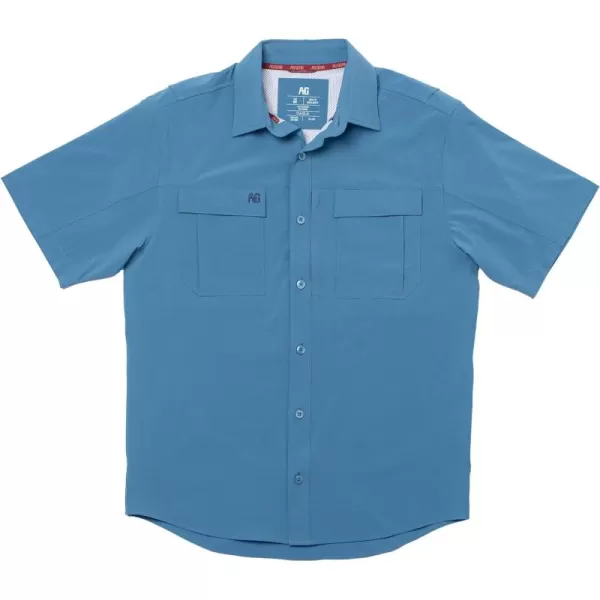 Men's Short Sleeve Hay Baler Button Down Shirt, Breathable Performance Work Shirt for Farmers and Ranchers with UPF30