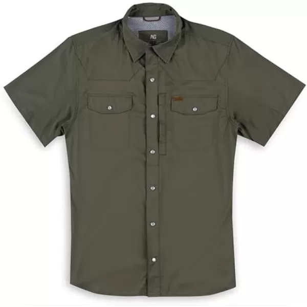 Men's Short Sleeve Stockyard Button Down Shirt, Breathable Performance Work Shirt for Farmers and Ranchers with UPF30