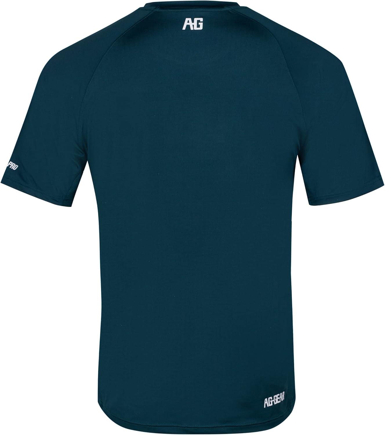 imageMens Performance Short Sleeve Shirt Mens Agricultural Workwear Breathable Shirt with UPF30 Sun Protection High Vis Yellow LargeDark Teal