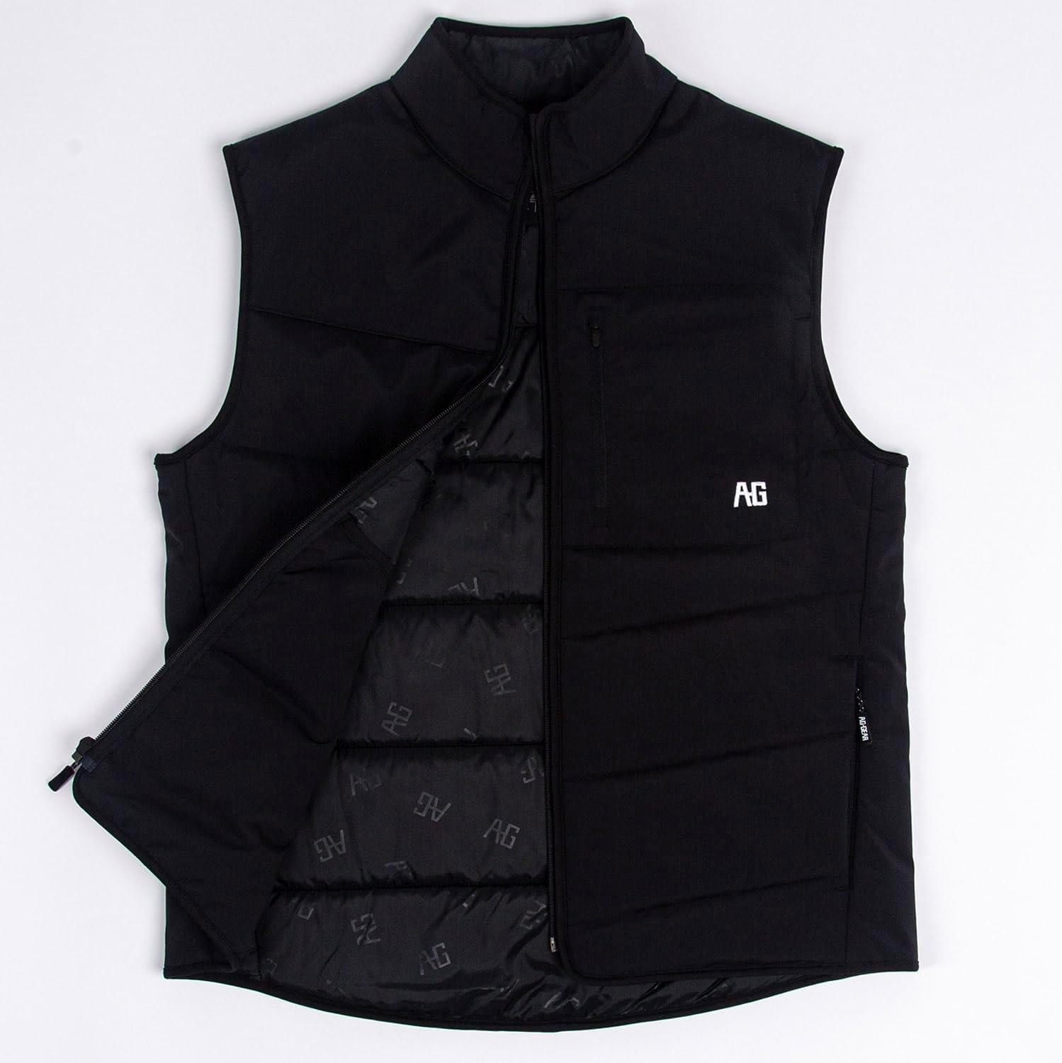 imageMens Range Vest Warmest Wind Resistant Performance Full Zip Vest Insulated with 160 GM Fill Chest Zipper PocketLight Grey