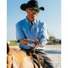 imageMens Short Sleeve Hay Baler Button Down Shirt Breathable Performance Work Shirt for Farmers and Ranchers with UPF30Faded Denim
