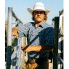 imageMens Short Sleeve Hay Baler Button Down Shirt Breathable Performance Work Shirt for Farmers and Ranchers with UPF30Ivory Box Plaid