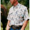 imageMens Short Sleeve Stockyard Button Down Shirt Breathable Performance Work Shirt for Farmers and Ranchers with UPF30America Plaid Navy