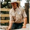 imageMens Short Sleeve Stockyard Button Down Shirt Breathable Performance Work Shirt for Farmers and Ranchers with UPF30America Plaid Navy