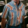 imageMens Short Sleeve Stockyard Button Down Shirt Breathable Performance Work Shirt for Farmers and Ranchers with UPF30Aqua