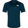 imageMens Performance Short Sleeve Shirt Mens Agricultural Workwear Breathable Shirt with UPF30 Sun Protection High Vis Yellow LargeDark Teal