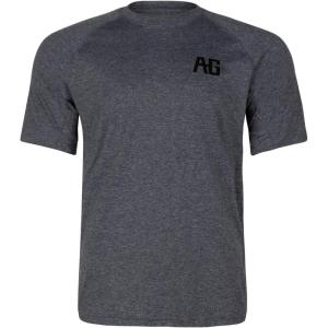 imageMens Performance Short Sleeve Shirt Mens Agricultural Workwear Breathable Shirt with UPF30 Sun Protection High Vis Yellow LargeCharcoal Heather