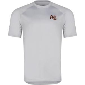 imageMens Performance Short Sleeve Shirt Mens Agricultural Workwear Breathable Shirt with UPF30 Sun Protection High Vis Yellow LargeLight Grey
