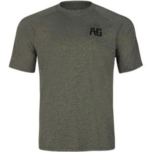 imageMens Performance Short Sleeve Shirt Mens Agricultural Workwear Breathable Shirt with UPF30 Sun Protection High Vis Yellow LargeMoss Heather