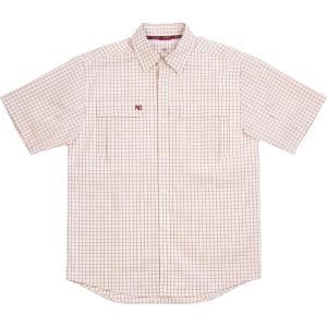 imageMens Short Sleeve Hay Baler Button Down Shirt Breathable Performance Work Shirt for Farmers and Ranchers with UPF30Ivory Box Plaid