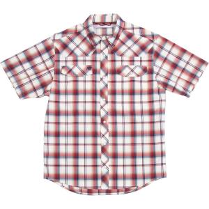 imageMens Short Sleeve Stockyard Button Down Shirt Breathable Performance Work Shirt for Farmers and Ranchers with UPF30America Plaid Navy