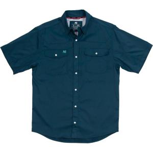 imageMens Short Sleeve Stockyard Button Down Shirt Breathable Performance Work Shirt for Farmers and Ranchers with UPF30Dark Teal