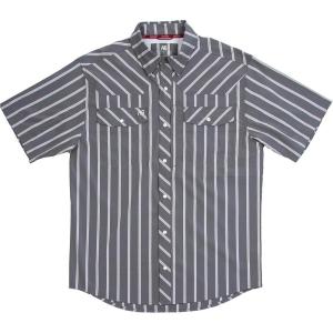 imageMens Short Sleeve Stockyard Button Down Shirt Breathable Performance Work Shirt for Farmers and Ranchers with UPF30Pin Stripe Black