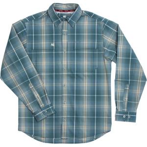 imageMens Long Sleeve Hay Baler Button Down Shirt Breathable Performance Work Shirt for Farmers and Ranchers with UPF30Titanium Blue