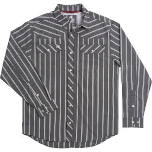 imageMens Long Sleeve Stockyard Button Down Shirt Breathable Performance Work Shirt for Farmers and Ranchers with UPF30Pin Stripedblack