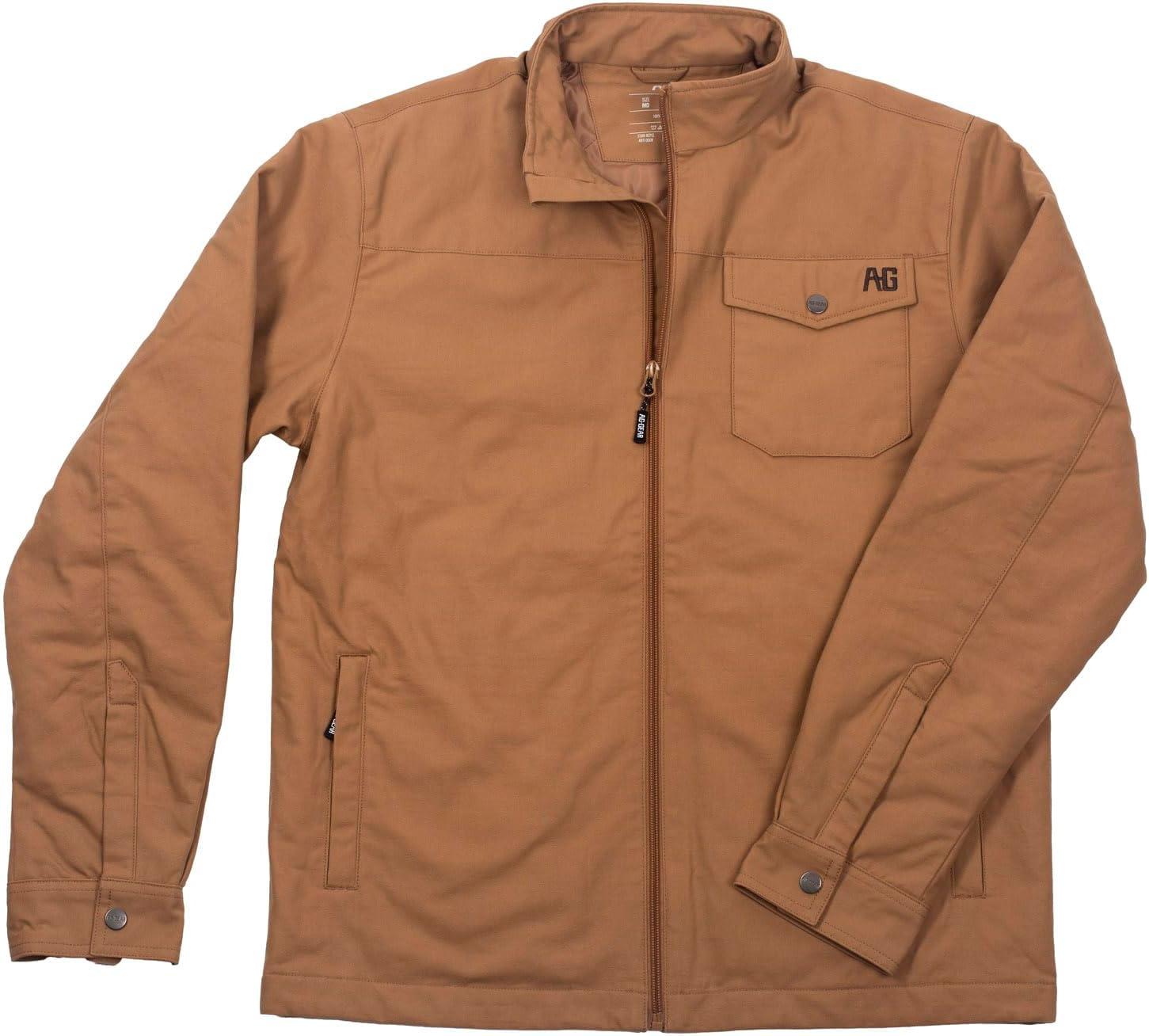 imageMens Winston Jacket Wind Resistant CottonPerformance Work Jacket FullZip Quilted Lining Snap Front PocketCoyote