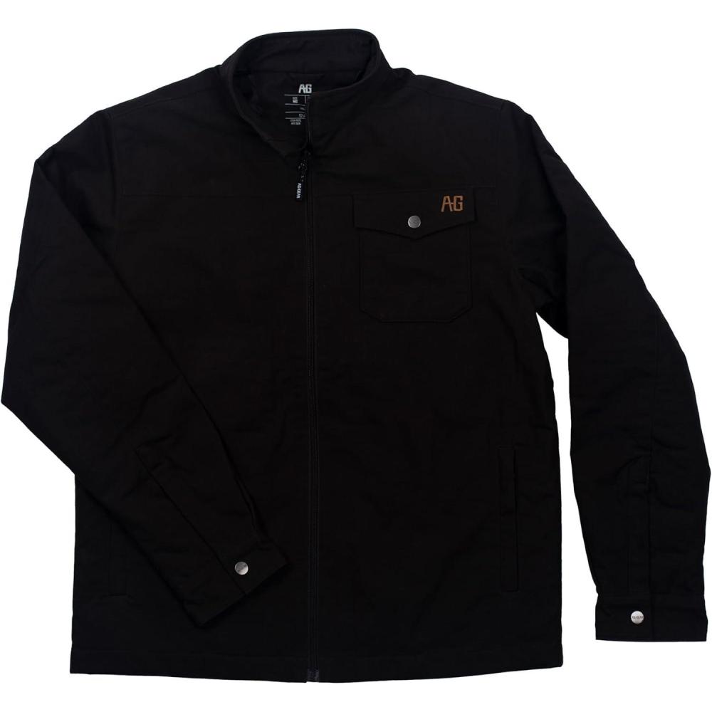 imageMens Winston Jacket Wind Resistant CottonPerformance Work Jacket FullZip Quilted Lining Snap Front PocketCoffee