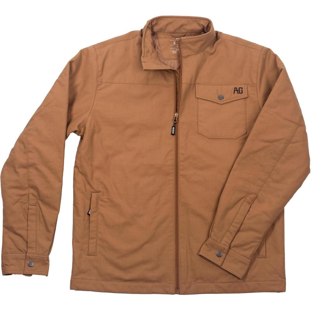 imageMens Winston Jacket Wind Resistant CottonPerformance Work Jacket FullZip Quilted Lining Snap Front PocketCoyote