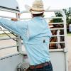 imageAGGEAR Mens Long Sleeve Hay Baler Button Down Shirt Breathable Performance Work Shirt for Farmers and Ranchers with UPF30Ice Blue