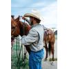 imageAGGEAR Mens Long Sleeve Hay Baler Button Down Shirt Breathable Performance Work Shirt for Farmers and Ranchers with UPF30Plaiddark Teal