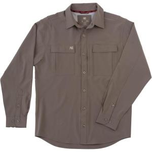imageAGGEAR Mens Long Sleeve Hay Baler Button Down Shirt Breathable Performance Work Shirt for Farmers and Ranchers with UPF30Driftwood
