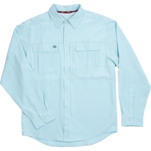 imageAGGEAR Mens Long Sleeve Hay Baler Button Down Shirt Breathable Performance Work Shirt for Farmers and Ranchers with UPF30Ice Blue