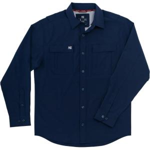 imageAGGEAR Mens Long Sleeve Hay Baler Button Down Shirt Breathable Performance Work Shirt for Farmers and Ranchers with UPF30Navy
