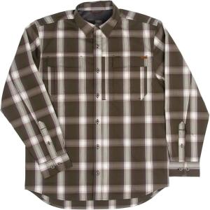 imageAGGEAR Mens Long Sleeve Hay Baler Button Down Shirt Breathable Performance Work Shirt for Farmers and Ranchers with UPF30Plaidmoss