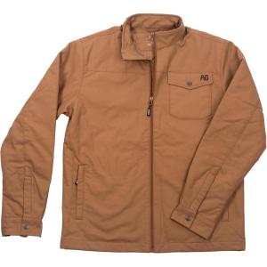 imageAGGEAR Mens Winston Jacket Wind Resistant CottonPerformance Work Jacket FullZip Quilted Lining Snap Front PocketCoyote
