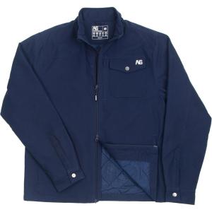 imageAGGEAR Mens Winston Jacket Wind Resistant CottonPerformance Work Coat FullZip Quilted Lining Snap Front Pocket Navy Large