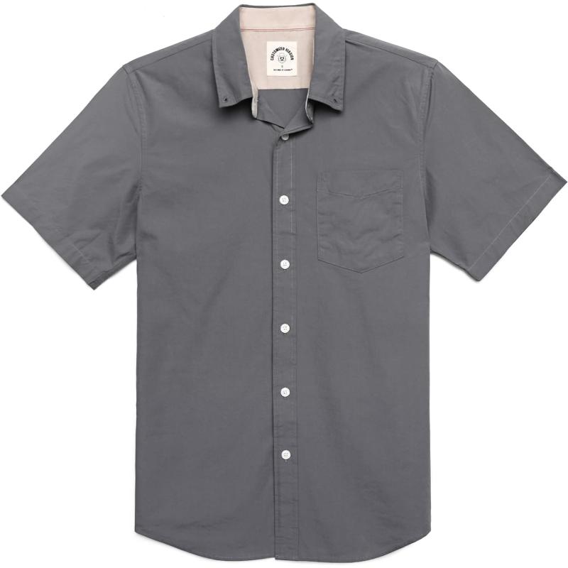 Dubinik® Heren Korte Mouw Button Down Shirts Twee Pocket Vintage Mens Werk Shirt Katoen Heren Shirts Casual met Stretch, Donkerblauw, XL Dubinik® Heren Korte Mouw Button Down Shirts Twee Pocket Vintage Mens Werk Shirt Katoen Heren Shirts Casual met Stretch, Donkerblauw, XL