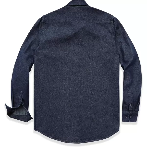 Dubinik® Denim Shirt Men Mens Denim Shirts Long Sleeve Mens Denim Button Down Shirt Cotton Regular Fit Casual Work Shirts