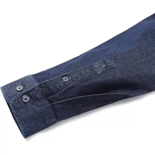 Dubinik® Denim Shirt Men Mens Denim Shirts Long Sleeve Mens Denim Button Down Shirt Cotton Regular Fit Casual Work Shirts