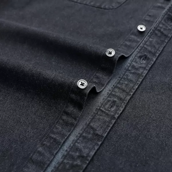 Dubinik® Denim Shirt Men Mens Denim Shirts Long Sleeve Mens Denim Button Down Shirt Cotton Regular Fit Casual Work Shirts