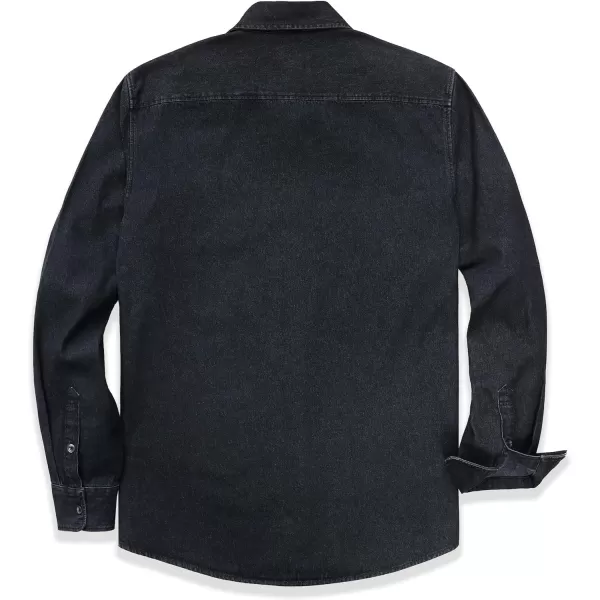Dubinik® Denim Shirt Men Mens Denim Shirts Long Sleeve Mens Denim Button Down Shirt Cotton Regular Fit Casual Work Shirts