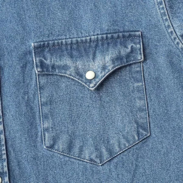 Dubinik® Denim Shirt Men Mens Denim Shirts Long Sleeve Mens Denim Button Down Shirt Cotton Regular Fit Casual Work Shirts