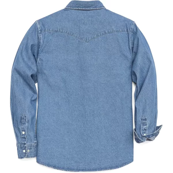 Dubinik® Denim Shirt Men Mens Denim Shirts Long Sleeve Mens Denim Button Down Shirt Cotton Regular Fit Casual Work Shirts
