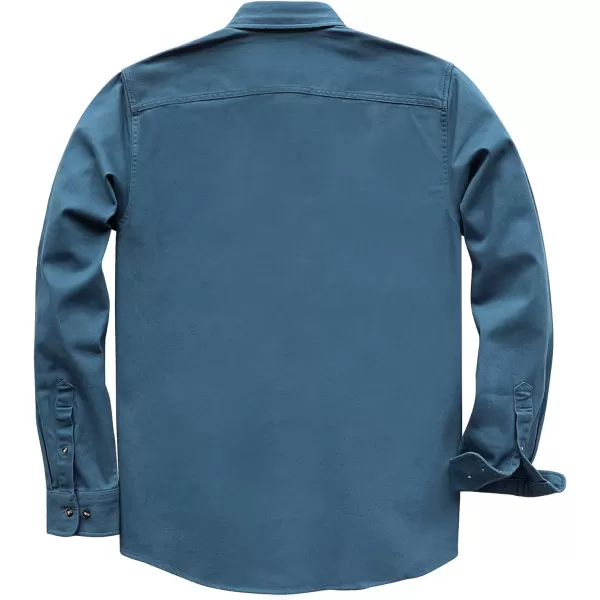 Dubinik® Denim Shirt Men Mens Denim Shirts Long Sleeve Mens Denim Button Down Shirt Cotton Regular Fit Casual Work Shirts