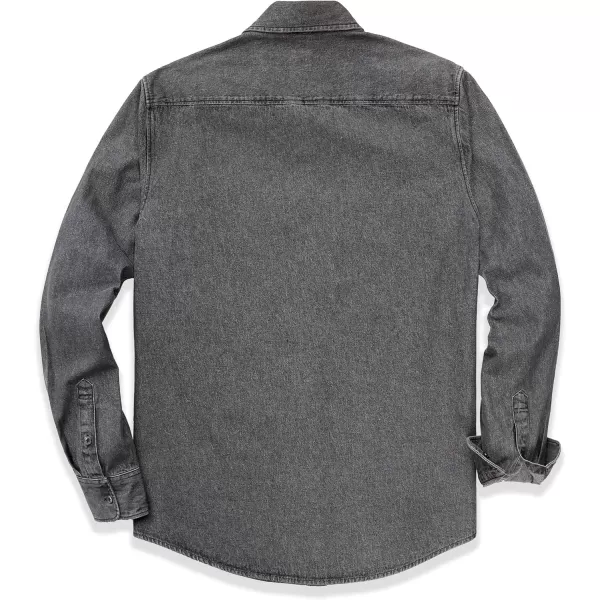 Dubinik® Denim Shirt Men Mens Denim Shirts Long Sleeve Mens Denim Button Down Shirt Cotton Regular Fit Casual Work Shirts