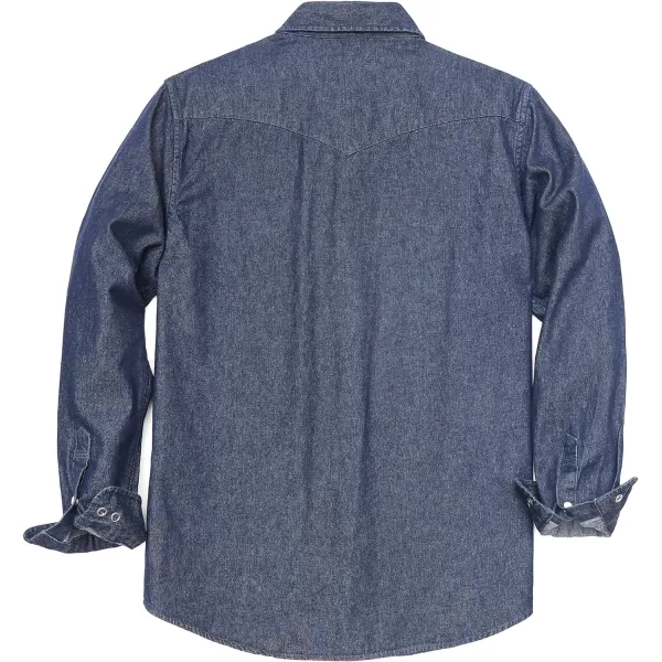 Dubinik® Denim Shirt Men Mens Denim Shirts Long Sleeve Mens Denim Button Down Shirt Cotton Regular Fit Casual Work Shirts