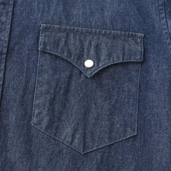 Dubinik® Denim Shirt Men Mens Denim Shirts Long Sleeve Mens Denim Button Down Shirt Cotton Regular Fit Casual Work Shirts