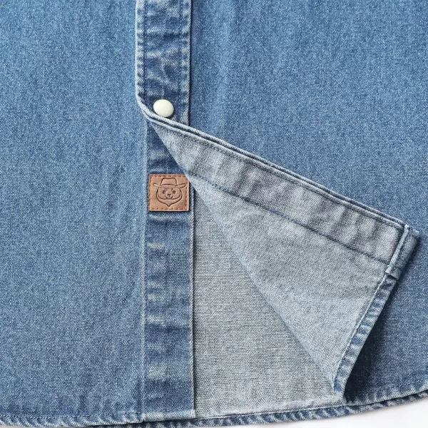 Dubinik® Denim Shirt Men Mens Denim Shirts Long Sleeve Mens Denim Button Down Shirt Cotton Regular Fit Casual Work Shirts