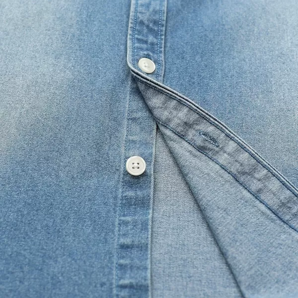 Dubinik® Denim Shirt Men Mens Denim Shirts Long Sleeve Mens Denim Button Down Shirt Cotton Regular Fit Casual Work Shirts
