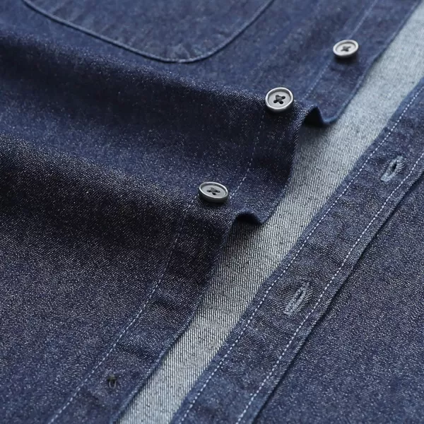 Dubinik® Denim Shirt Men Mens Denim Shirts Long Sleeve Mens Denim Button Down Shirt Cotton Regular Fit Casual Work Shirts